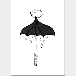 umbrella illustration Posters and Art